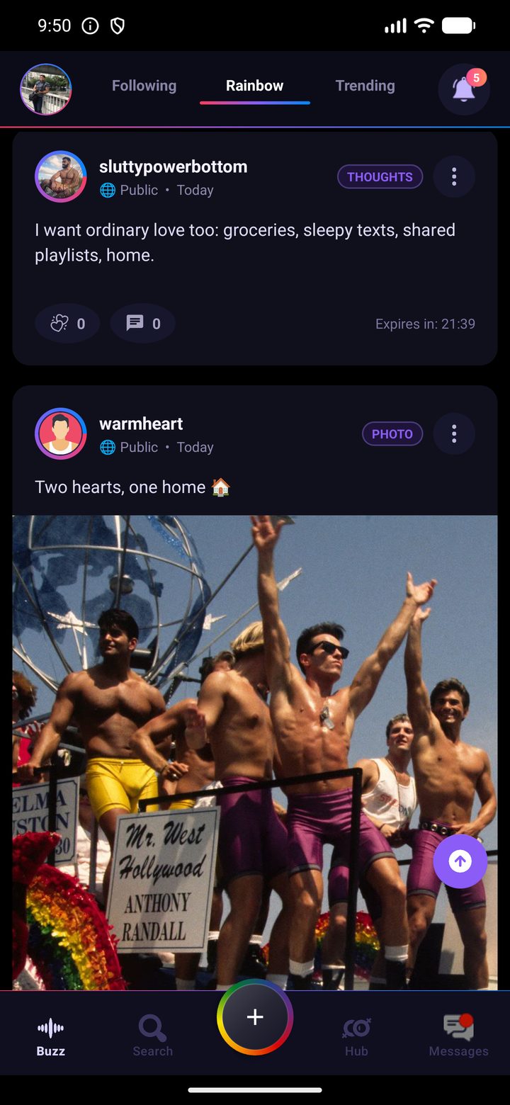The Jockow app feed, showing 24-hour posts from the community